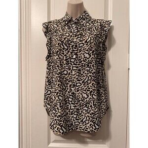 STELLA McCARTNEY Animal Print Silk Blouse IT38 | US2-4